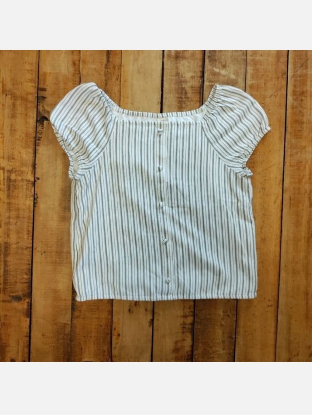 Abercrombie kids size 11 to 12 girls striped white black top cotton lined spring